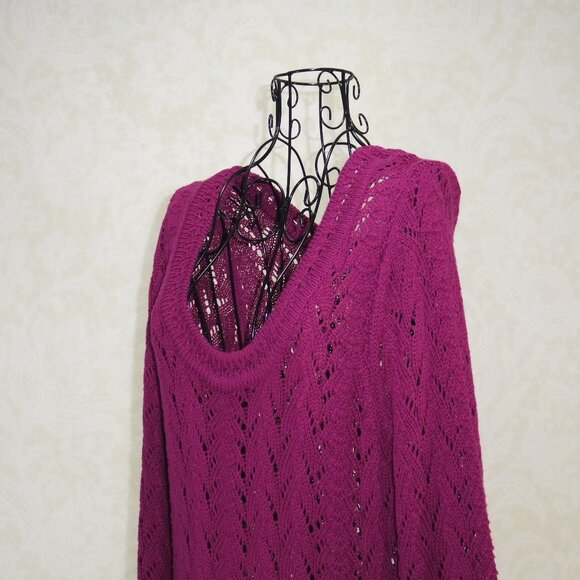 ROMAN'S Pink Long Sleeve Accent Bottom Sweater Tunic 14/16 M - Picture 3 of 10